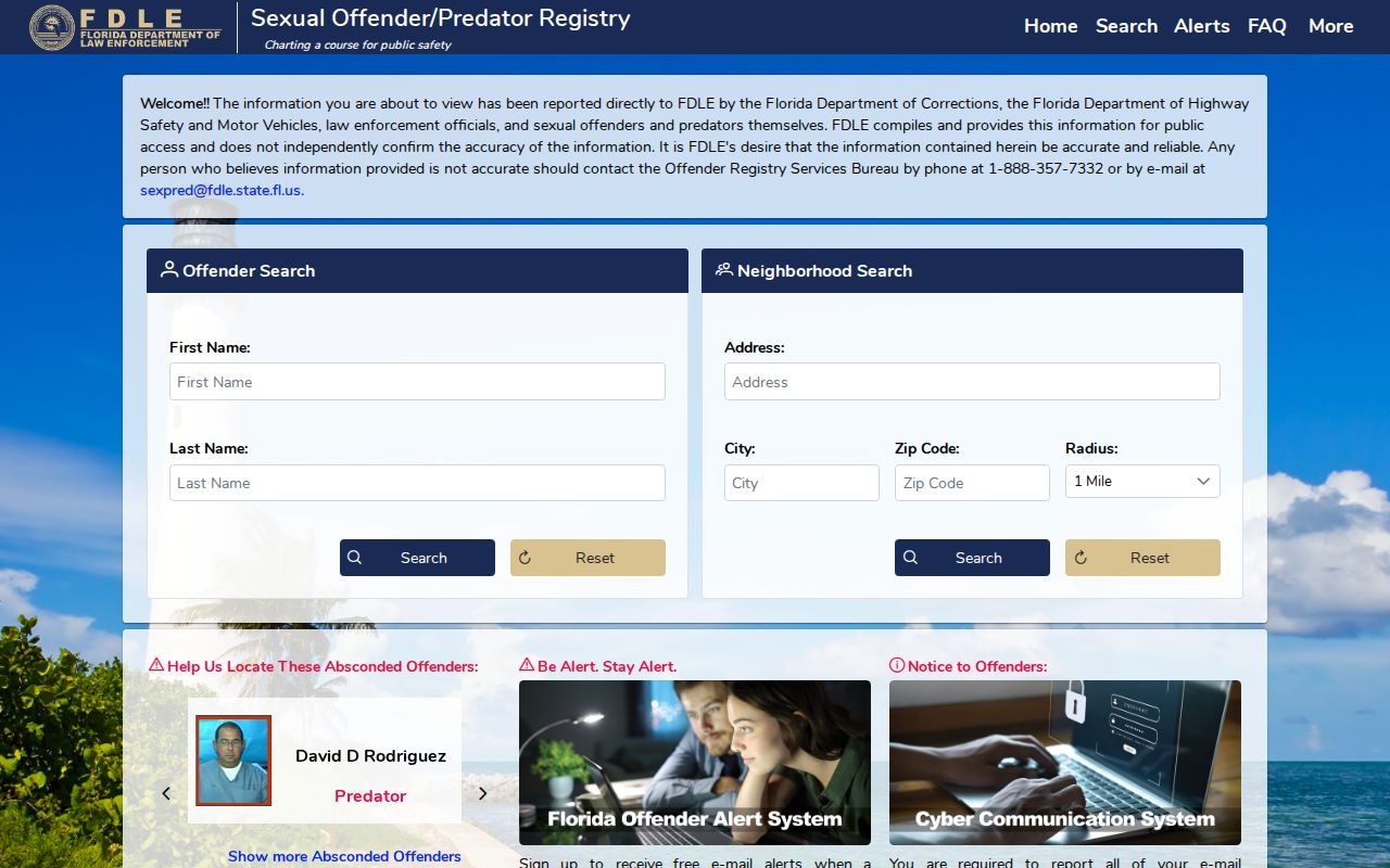 Oakland Park neighbors Florida offender registry