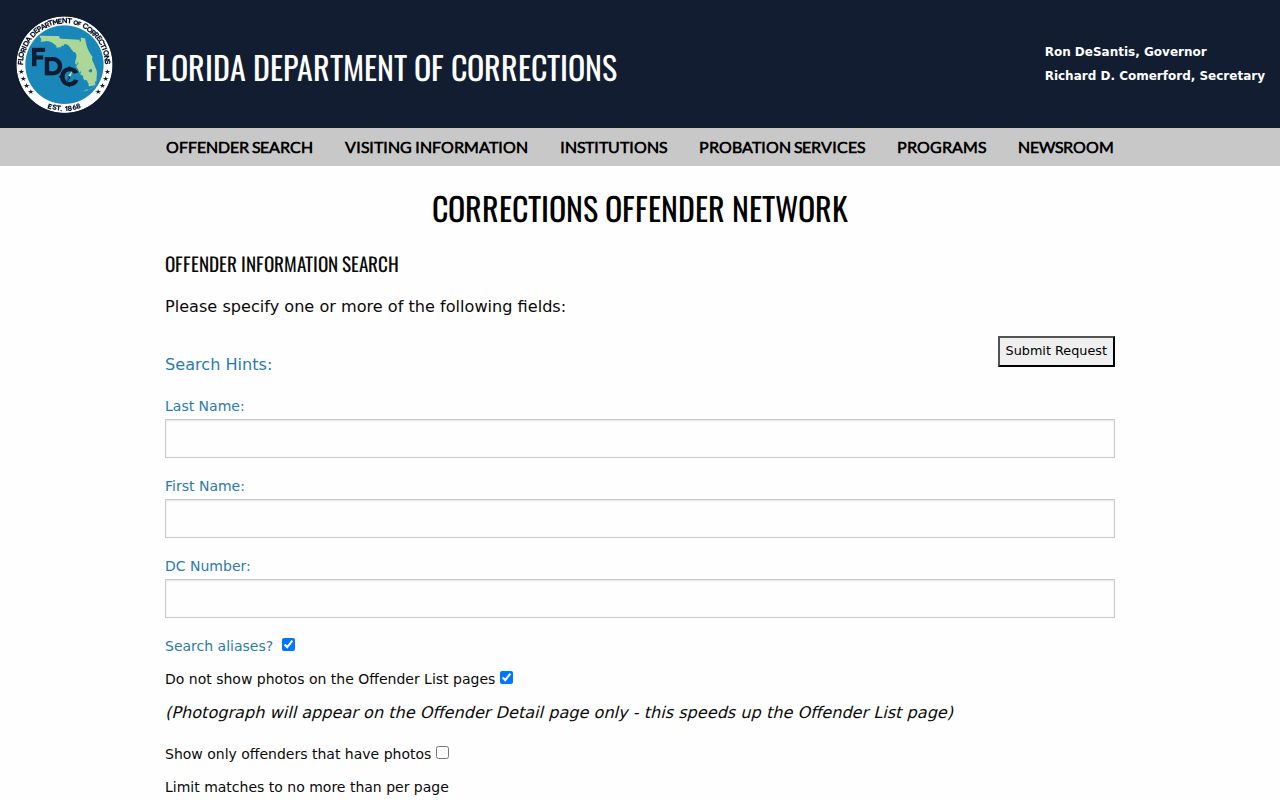 Oakland Park residents directory Florida corrections search
